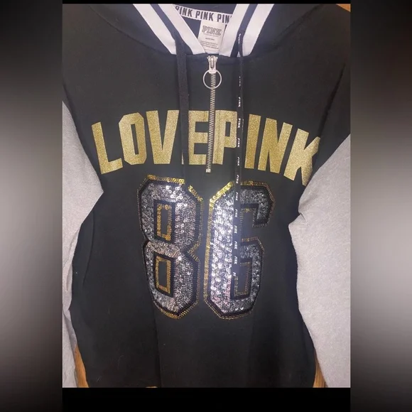 Victoria’s Secret pink bling half zip hoodie - Picture 5 of 5